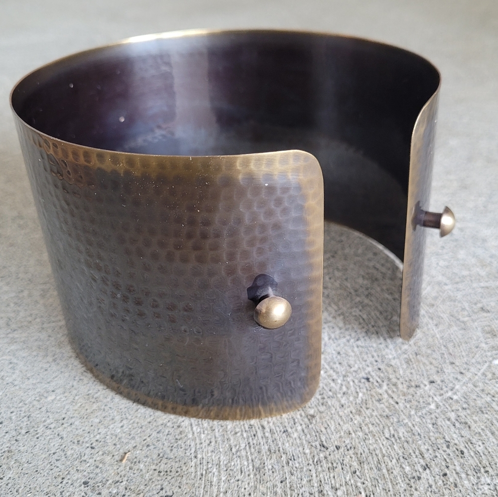 Bronze choker 3" collar neck band bondage runway